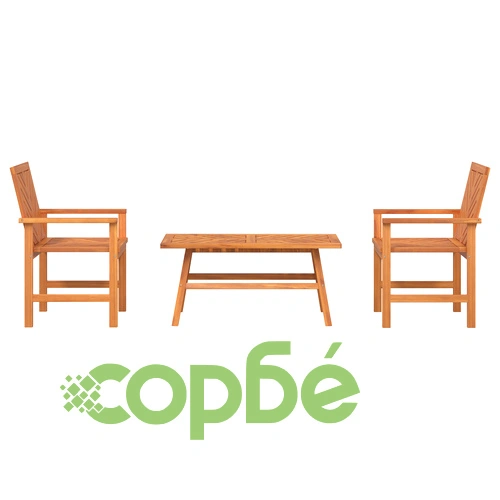 Комплект градински мебели от 3 части от масивна акация ➤ топ цена ➤ sorbe.bg