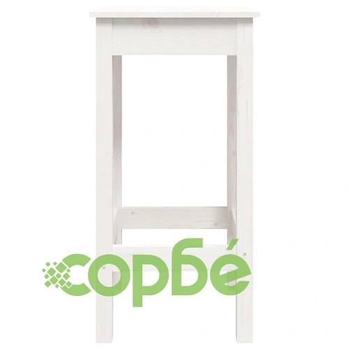 Бар комплект от 3 части от масивна борова дървесина, бял, 50x50x110 см ➤ топ цена ➤ sorbe.bg