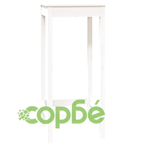 Бар комплект от 3 части от масивна борова дървесина, бял, 50x50x110 см ➤ топ цена ➤ sorbe.bg