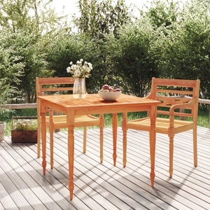 Квадратна маса Батавия 85x85x75 см от масивно тиково дърво