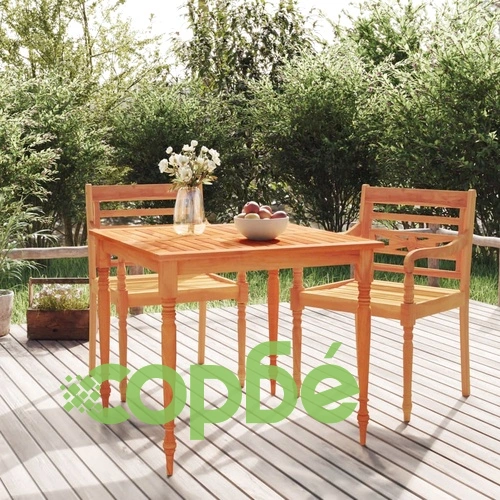 Квадратна маса Батавия 85x85x75 см от масивно тиково дърво ➤ топ цена ➤ sorbe.bg