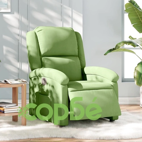 Електрически реклайнер стол от кадифе, светлозелен, 71x86,5x99,5 см ➤ топ цена ➤ sorbe.bg