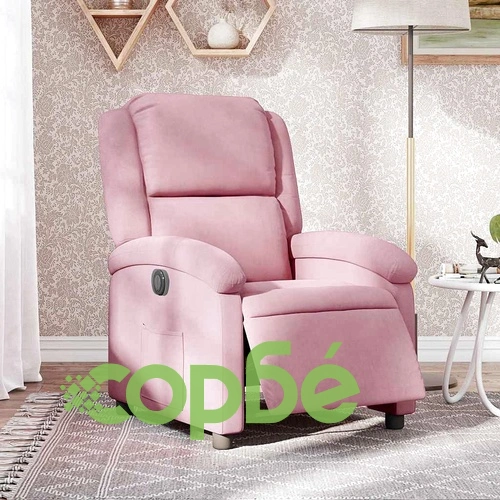 Електрически реклайнер стол от розово кадифе 71x86,5x99,5 см ➤ топ цена ➤ sorbe.bg