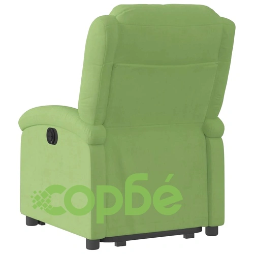 Изправящ реклайнер стол от кадифе, светлозелен, 71x86.5x99.5 см ➤ топ цена ➤ sorbe.bg