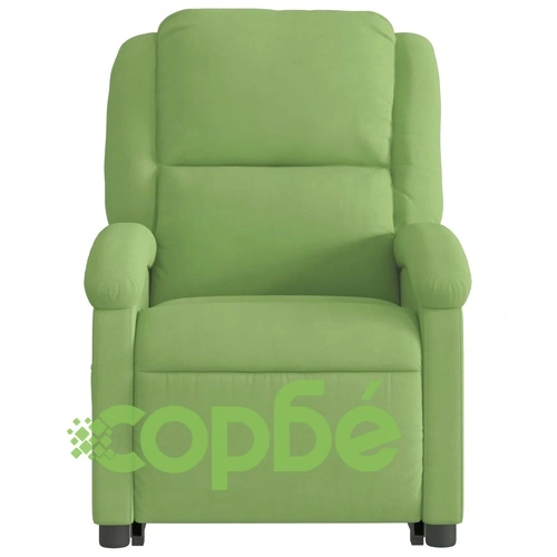 Изправящ реклайнер стол от кадифе, светлозелен, 71x86.5x99.5 см ➤ топ цена ➤ sorbe.bg