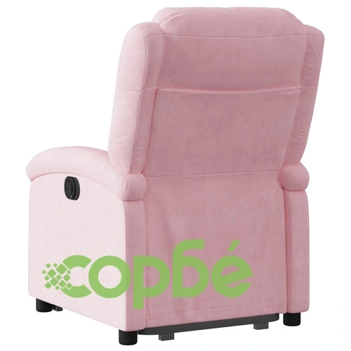 Изправящ реклайнер стол с електрически мотор, розов кадифе 71x86.5x99.5 см ➤ топ цена ➤ sorbe.bg