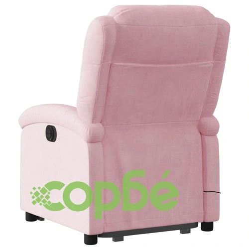 Масажен реклайнер стол с функция за изправяне, розов кадифе 71x86,5x99,5 см ➤ топ цена ➤ sorbe.bg