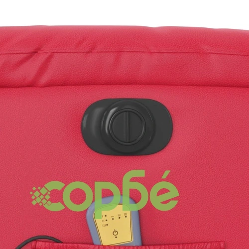 Луксозен електрически масажен реклайнер стол от червена еко кожа, 75 x 92,5 x 100 см ➤ топ цена ➤ sorbe.bg