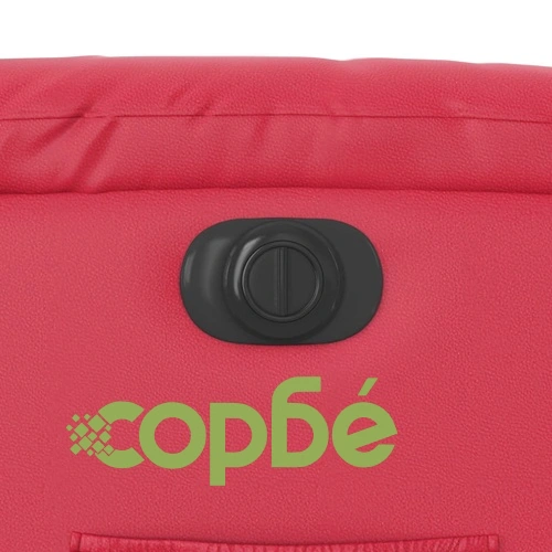 Луксозен електрически изправящ реклайнер стол от червена изкуствена кожа с автоматично регулиране ➤ топ цена ➤ sorbe.bg