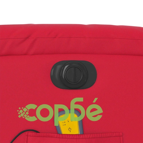 Електрически масажен реклайнер стол с 6-точков вибрационен масаж, червен, изкуствена кожа ➤ топ цена ➤ sorbe.bg