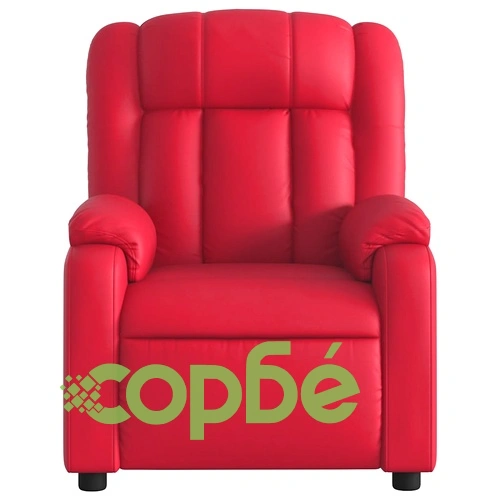 Електрически масажен реклайнер стол с 6-точков вибрационен масаж, червен, изкуствена кожа ➤ топ цена ➤ sorbe.bg