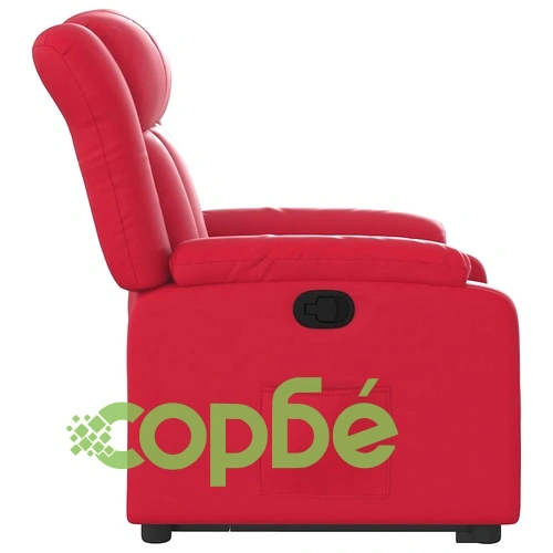 Електрически изправящ реклайнер стол с наклон, червен, изкуствена кожа ➤ топ цена ➤ sorbe.bg