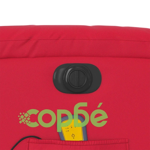 Електрически изправящ масажен реклайнер стол, червен, еко кожа ➤ топ цена ➤ sorbe.bg