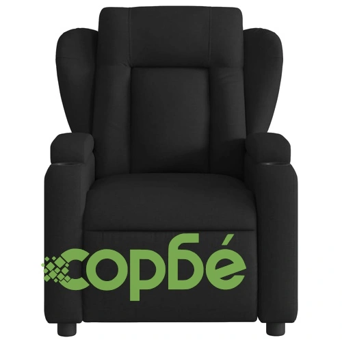Фотьойл с регулируема облегалка, черен плат, 77 x 94,5 x 100 см ➤ топ цена ➤ sorbe.bg