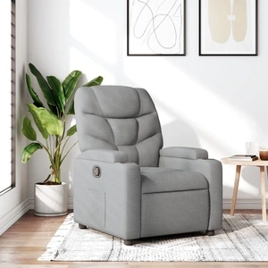 Фотьойл с регулируема облегалка от плат, светлосив, 74 x 89 x 100 см