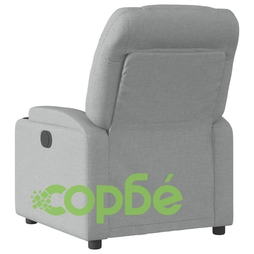 Фотьойл с регулируема облегалка от плат, светлосив, 74 x 89 x 100 см ➤ топ цена ➤ sorbe.bg