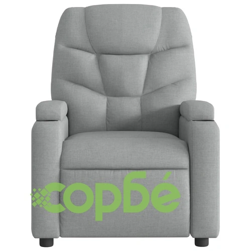 Фотьойл с регулируема облегалка от плат, светлосив, 74 x 89 x 100 см ➤ топ цена ➤ sorbe.bg