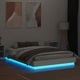 Рамка за легло с LED осветление, инженерно дърво, бяло, 120x200 см