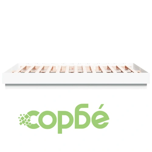 Рамка за легло с LED осветление, инженерно дърво, бяло, 120x200 см ➤ топ цена ➤ sorbe.bg