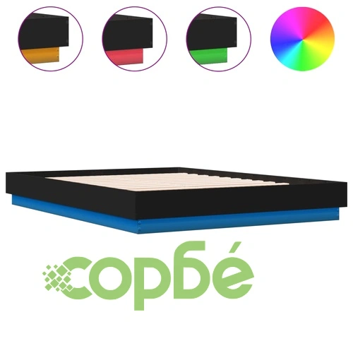 Рамка за легло с LED осветление, инженерно дърво, 120x200 см ➤ топ цена ➤ sorbe.bg