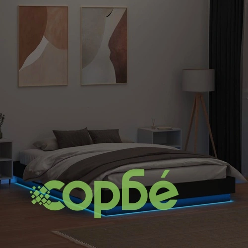 Рамка за легло с LED осветление, инженерно дърво, 120x200 см ➤ топ цена ➤ sorbe.bg