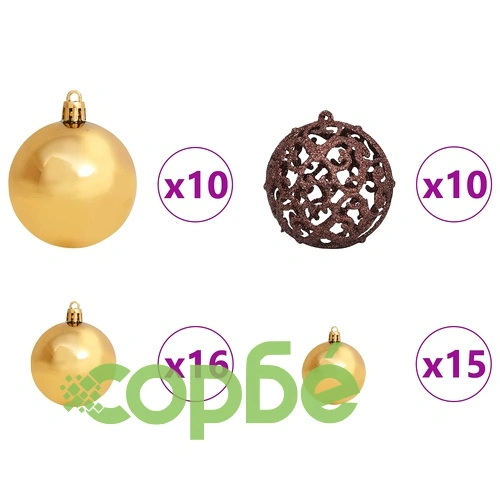 Изкуствена коледна елха 180 см PVC и метал Бяло с LED светлини ➤ топ цена ➤ sorbe.bg