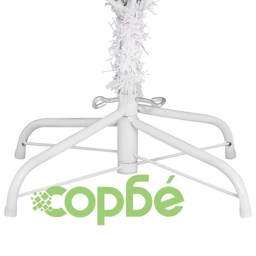 Изкуствена коледна елха 240 см, PVC и стомана, бяла, с LED осветление ➤ топ цена ➤ sorbe.bg
