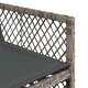 Градински трапезен комплект 15 части с възглавници PE ратан сив 275x106 см