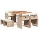 Градински комплект от 9 части с възглавници, бежов полиратан