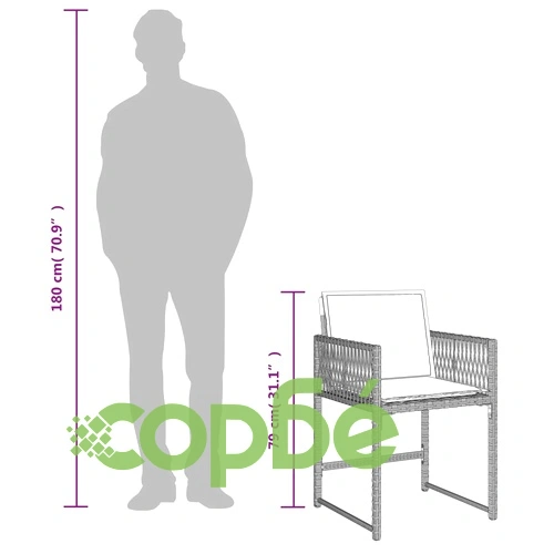 Градински комплект от 13 части с възглавници светлосив полиратан ➤ топ цена ➤ sorbe.bg