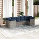 Градински диван 7 части с възглавници PE ратан сив 55x62x69 см