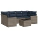 Комплект градински диван 7 части с възглавници полиратан сив
