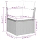 Луксозен градински комплект диван с възглавници - 6 части, черен полиратан и акациево дърво