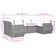 Модулен градински диван от полиратан с възглавници, 6 части, сив