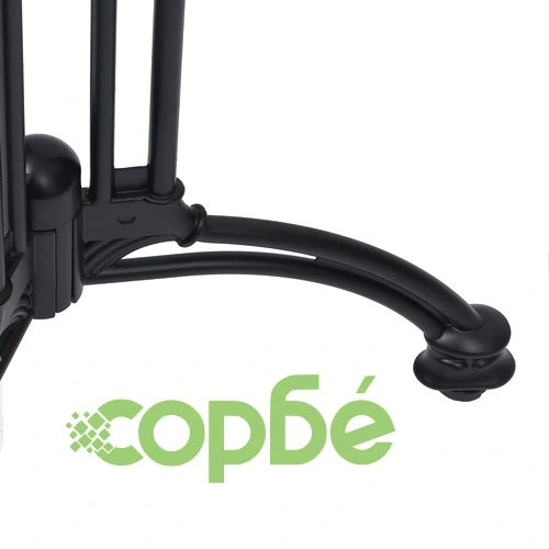 Крак за маса Bistro от лят алуминий, черен, 60x72 cm ➤ топ цена ➤ sorbe.bg