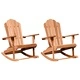 Люлеещ се стол Adirondack, 2 броя, кафяв, масивна тикова дървесина, 100 x 77 x 99 см