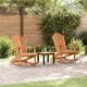 Люлеещ се стол Adirondack, 2 броя, кафяв, масивна тикова дървесина, 100 x 77 x 99 см