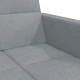 2-местен разтегателен диван с табуретка, светлосив текстил, 220 x 84,5 см