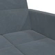 2-местно разтегателно канапе с табуретка от кадифе, тъмносиво, 220 x 100 см