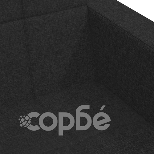 2-местен разтегателен диван с табуретка, Черен, 100% полиестер, 220 x 84,5 см ➤ топ цена ➤ sorbe.bg