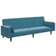 2-местно разтегателно канапе с табуретка, синьо кадифе, 220 x 100 см