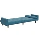 2-местно разтегателно канапе с табуретка, синьо кадифе, 220 x 100 см