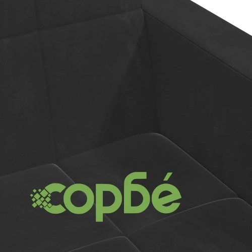 2-местно разтегателно канапе с табуретка от черно кадифе, 220 x 100 см ➤ топ цена ➤ sorbe.bg