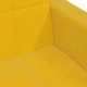 Двуместно разтегателно канапе с табуретка от жълто кадифе 220x84,5x69 см