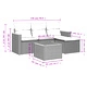 Градински диван от полиратан, 5 части, със сиви възглавници и акациеви елементи