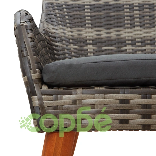 9 Части Градински Комплект за Хранене от Сив Поли Ратан ➤ топ цена ➤ sorbe.bg