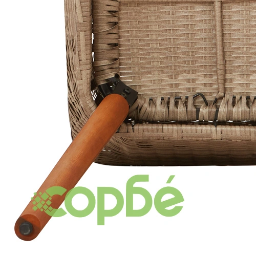 Комплект за хранене в градина от полиратан, 5 части, бежов ➤ топ цена ➤ sorbe.bg