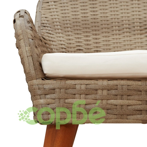 Комплект градинска трапезария 7 части от поли ратан в бежов цвят ➤ топ цена ➤ sorbe.bg