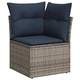 Градински комплект дивани с възглавници, 7 части, PE ратан, сив