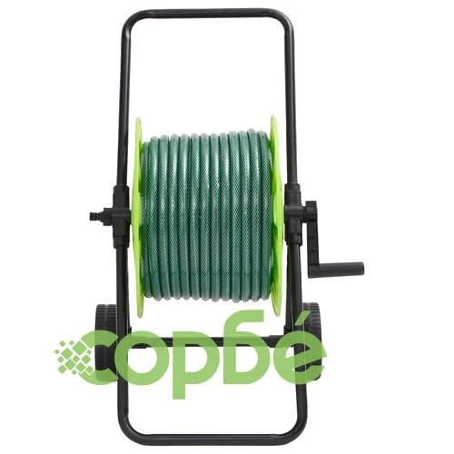 Макара за маркуч на количка с 50 м PVC маркуч, поцинкована стомана ➤ топ цена ➤ sorbe.bg